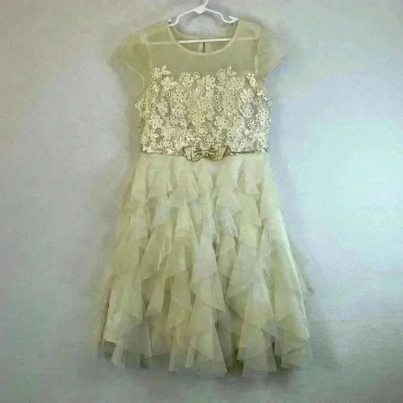 Jona Michelle Dress Ivory / Cream Girls Size 12 Wedding Party Holiday Birthday - Picture 1 of 9